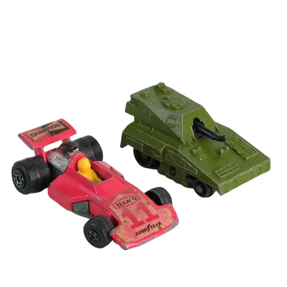 2 Vtg 1970s Lesney Matchbox DieCast Cars Made England, SP Gun Tank, Formula 5000
